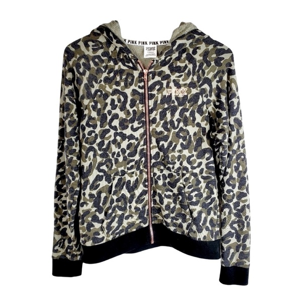 Victoria's Secret PINK CAMO Hoodie Zip Up Jacket - Picture 1 of 5